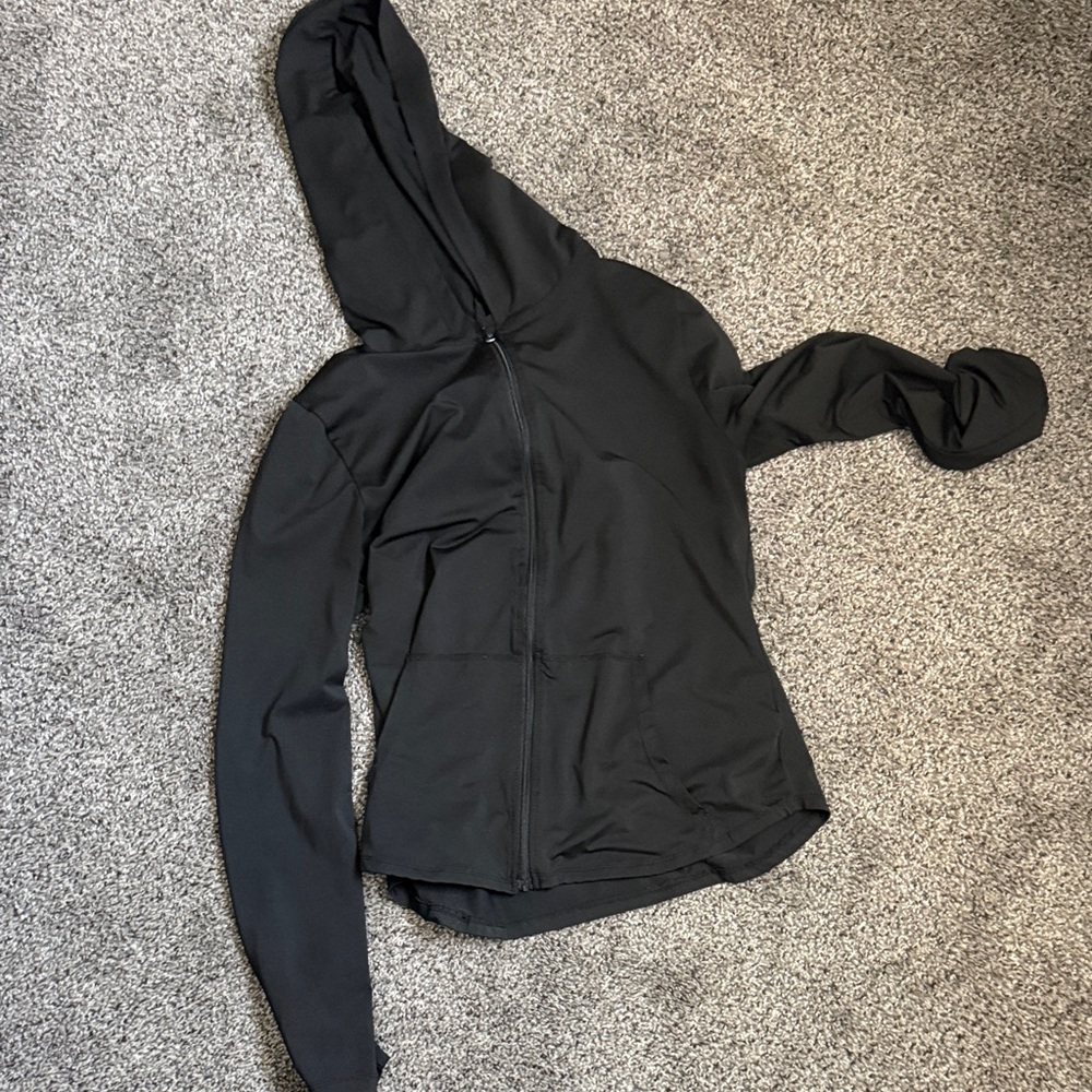 SHEIN Black Zip-Up Hoodie